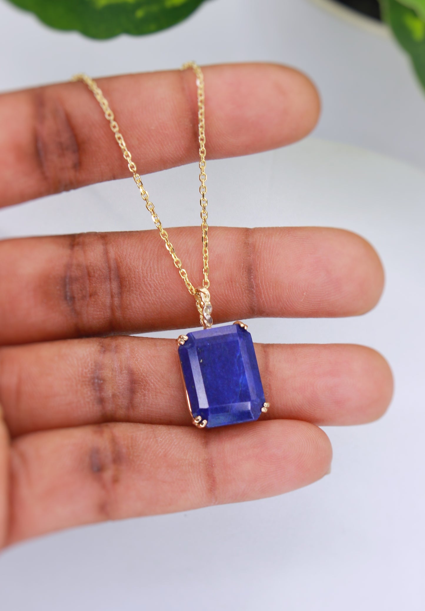 Lapiz Lazuli and 14k Solid Gold Pendant Necklace