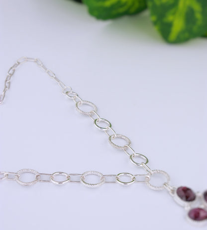 Ruby Chain Link Necklace