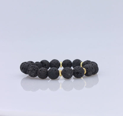 Lava Gemstone Bead Bracelet For Men